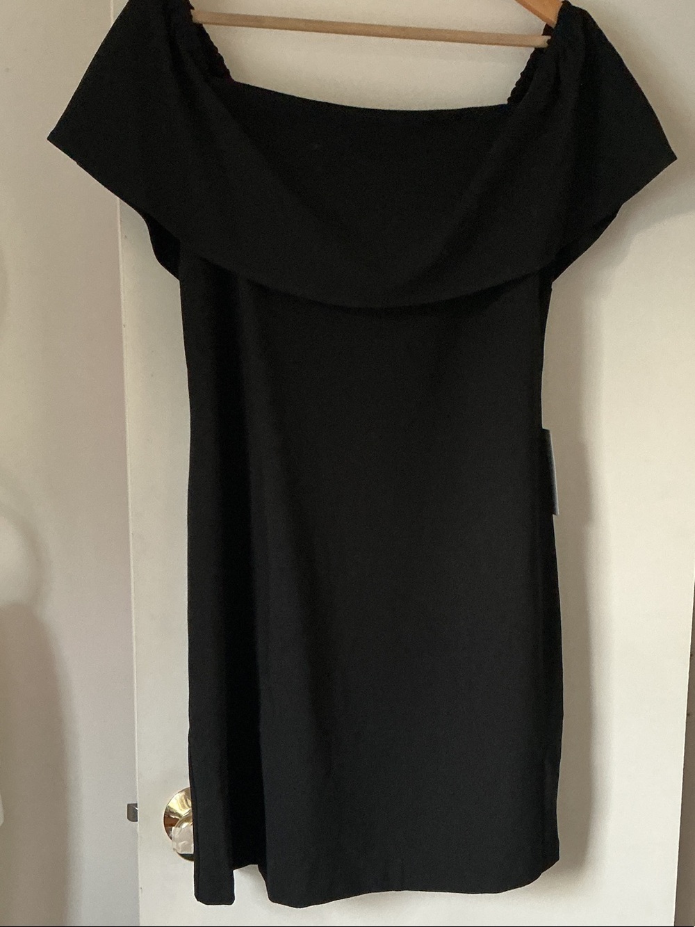 CHARLES HENRY FROM Nordstrom Off-Shoulder Black Women's Dress